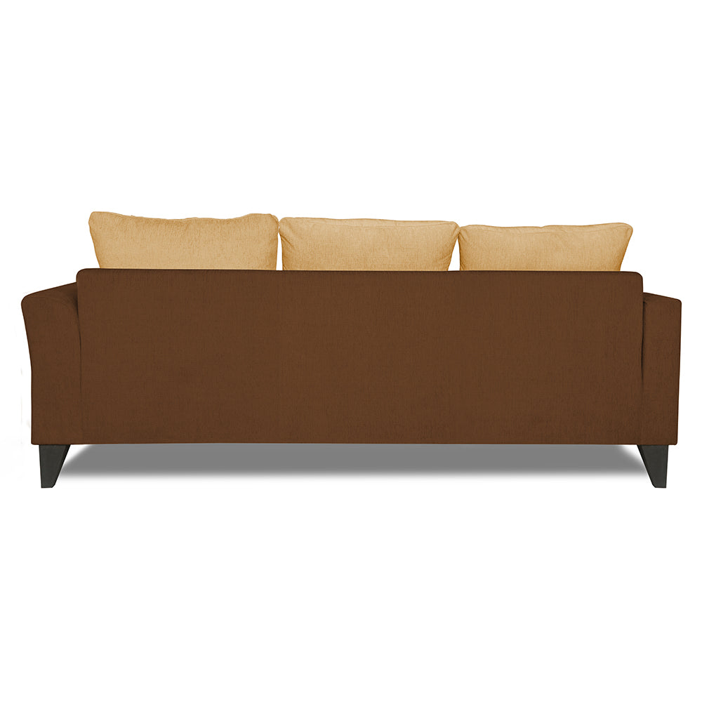 Adorn India Maddox Tufted L Shape 4 Seater Sofa Set LHS (Brown & Beige) (3 Year Warranty)