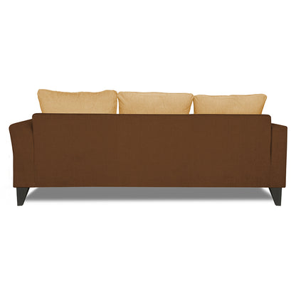 Adorn India Maddox Tufted L Shape 4 Seater Sofa Set LHS (Brown & Beige) (3 Year Warranty)