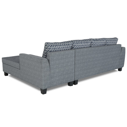 Adorn India Raiden Bricks Premium L Shape 6 Seater Sofa Set with Center Table (Right Hand Side) (Grey) (3 Year Warranty)