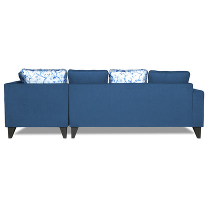Adorn India Bryson L Shape 6 Seater Sofa Set Digitel Print (Right Hand Side) (Blue) (3 Year Warranty)