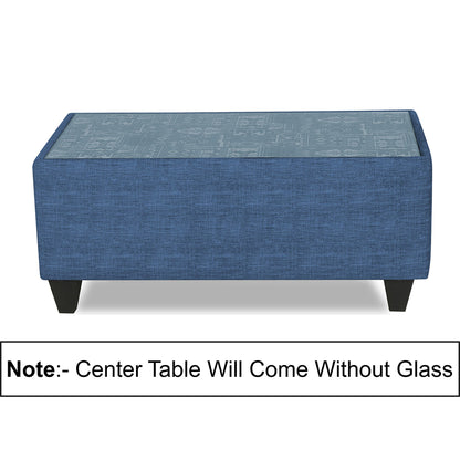 Adorn India Sheldon Crafty 3+2 5 Seater Sofa Set with Centre Table (Blue)