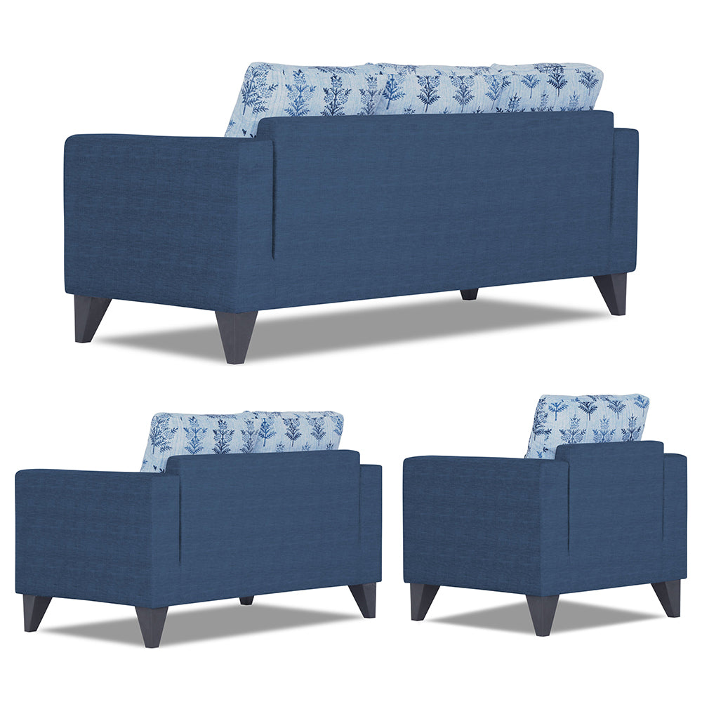 Adorn India Straight line Plus Leaf 3+2+1 6 Seater Sofa Set (Blue) (3 Year Warranty)