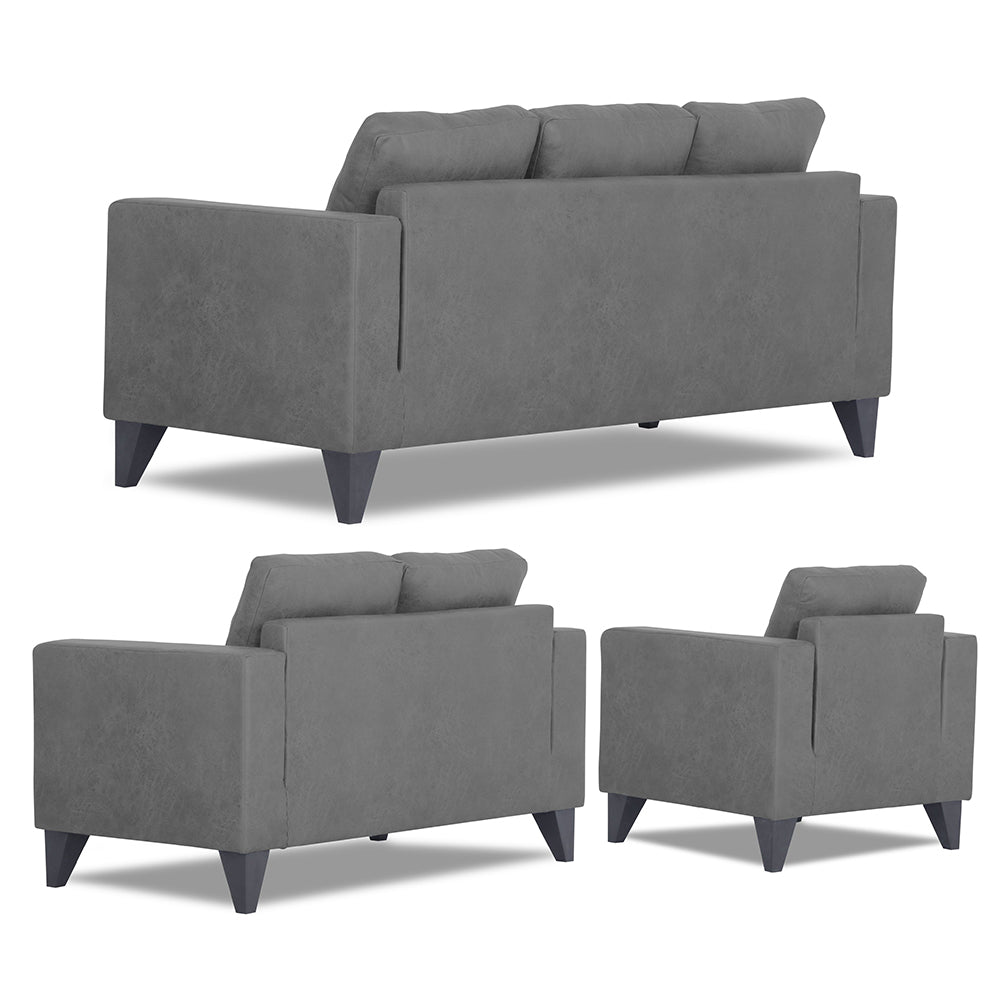 Adorn India Straight line Plus Premium Leatherette Suede 3+2+1 6 Seater Sofa Set (Grey) (3 Year Warranty)
