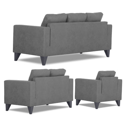 Adorn India Straight line Plus Premium Leatherette Suede 3+2+1 6 Seater Sofa Set (Grey) (3 Year Warranty)