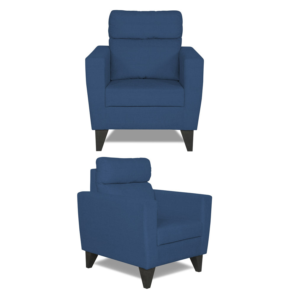 Adorn India Cardello 3-1-1 5 Seater Sofa Set (Blue) (3 Year Warranty)
