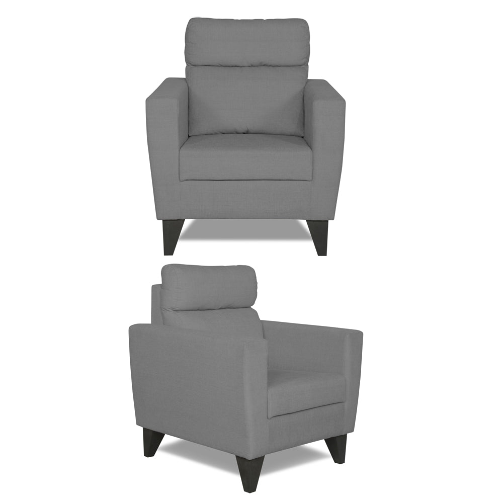 Adorn India Cardello 3-1-1 Five Seater Sofa Set (Grey) (3 Year Warranty)
