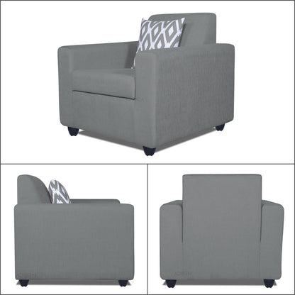 Adorn India Monteno Six Seater 3+2+1 Sofa Set (Grey)