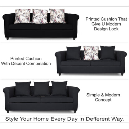 Adorn India Magnum 3-1-1 Sofa Set (Black)