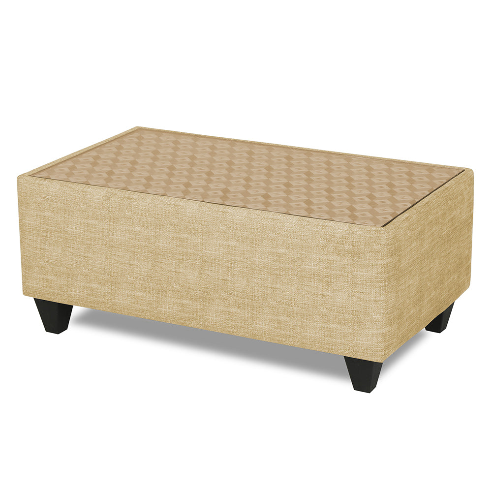 Adorn India Tornado Bricks 3+2+1 6 Seater Sofa Set with Centre Table (Beige)