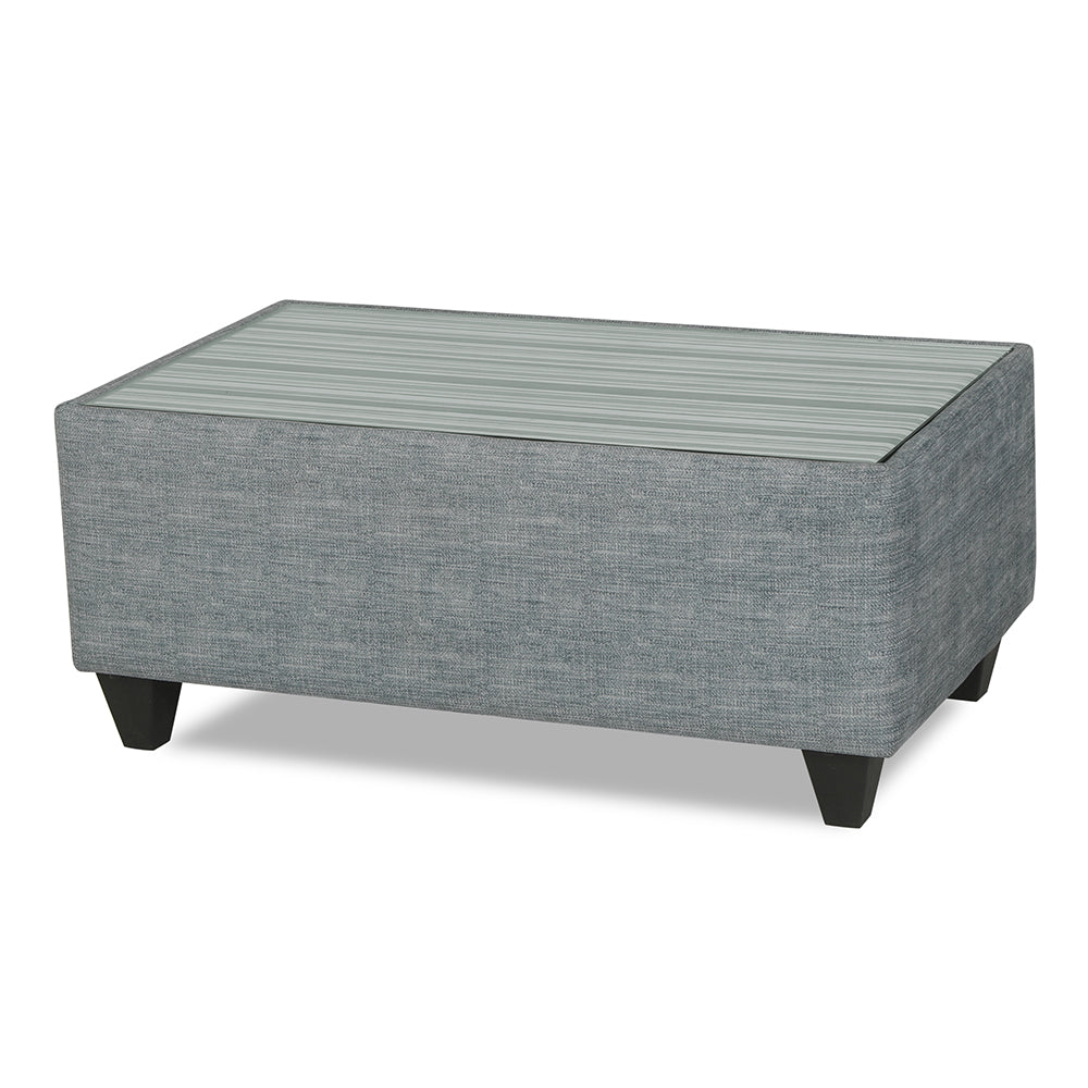 Adorn India Lawson Stripes 3+2 5 Seater Sofa Set with Centre Table (Grey)
