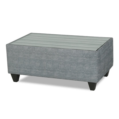 Adorn India Lawson Stripes 3+2 5 Seater Sofa Set with Centre Table (Grey)