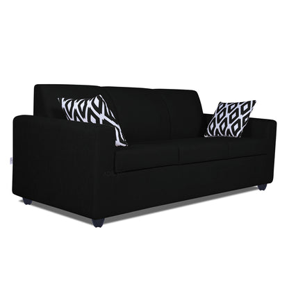 Adorn India Monteno Five Seater 3+2 Sofa Set (Black) (3 Year Warranty)