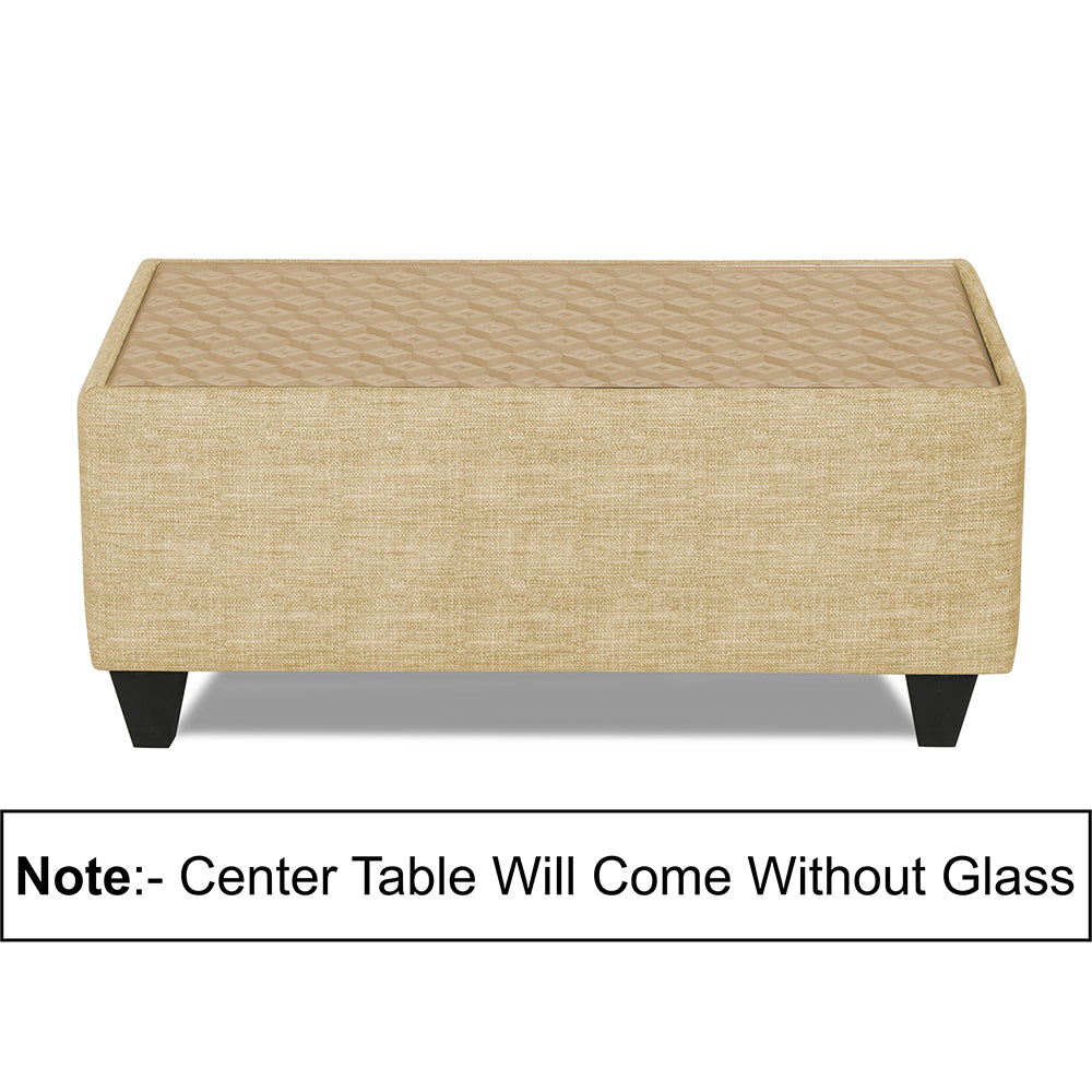 Adorn India Raiden Bricks Premium L Shape 6 Seater Sofa Set with Center Table (Right Hand Side) (Beige) (3 Year Warranty)