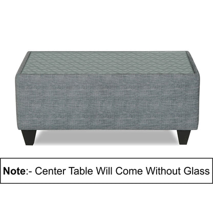 Adorn India Raiden Bricks Premium L Shape 6 Seater Sofa Set with Center Table (Left Hand Side) (Grey) (3 Year Warranty)