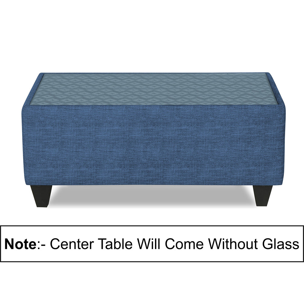 Adorn India Raiden Bricks Premium L Shape 6 Seater Sofa Set with Center Table (Left Hand Side) (Blue) (3 Year Warranty)