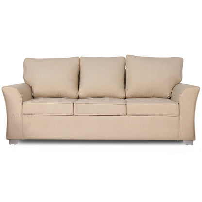 Adorn India Alexia Three Seater Sofa (Beige)