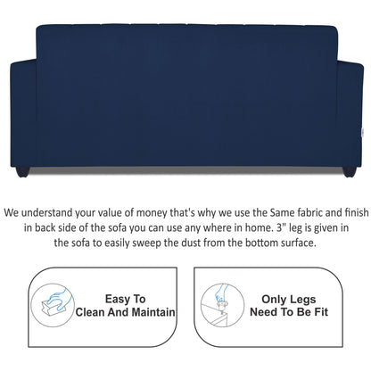 Adorn India Rio HighBack 3+1+1 5 Seater Sofa Set (Blue) (3 Year Warranty)