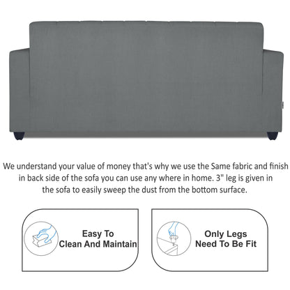 Adorn India Rio HighBack 3+1+1 5 Seater Sofa Set (Grey) (3 Year Warranty)