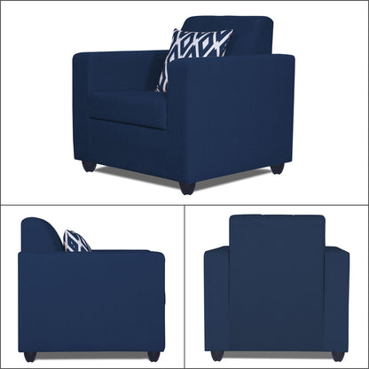Adorn India Rio HighBack 3+1+1 5 Seater Sofa Set (Blue) (3 Year Warranty)