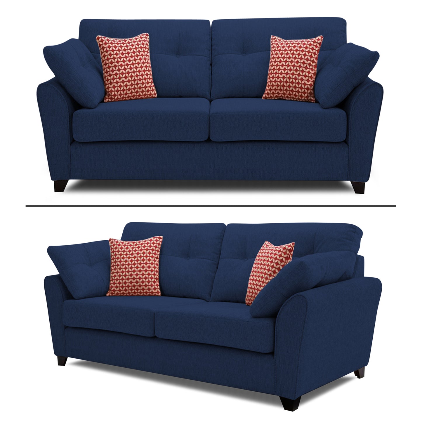 Adorn India Moris 3+2+1 6 Seater Sofa Set (Blue) (3 Year Warranty)