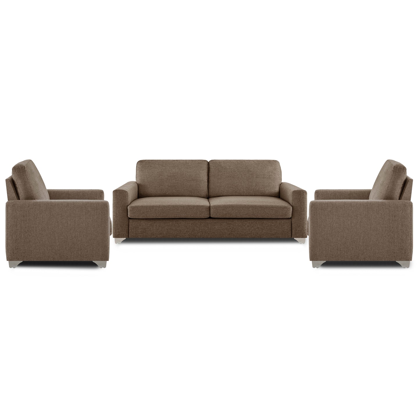 Adorn India Straight line 3+1+1 Seater Sofa Set(Camel)
