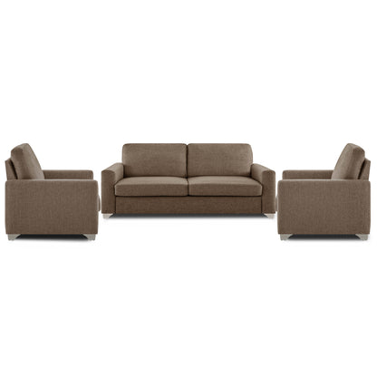 Adorn India Straight line 3+1+1 Seater Sofa Set(Camel)
