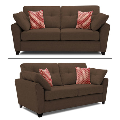 Adorn India Moris 3+2+1 6 Seater Sofa Set (Brown) (3 Year Warranty)
