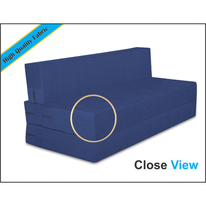 Adorn India Easy Two Seater Sofa Cum Bed Floral '4 x 6' (Blue), Foam