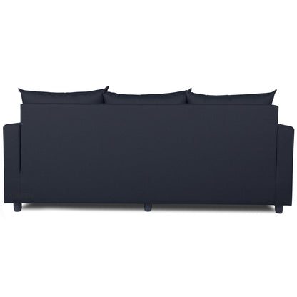 Adorn India Straight Line Three Seater Sofa(Black)