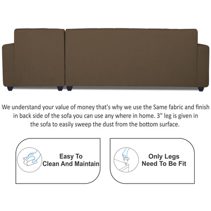 Adorn India Rio HighBack L Shape 6 Seater Sofa Set (Right Hand Side) (Camel) (3 Year Warranty)