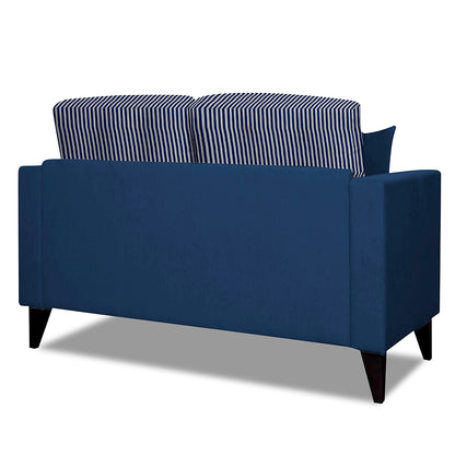Adorn India Hector Stripes 2 Seater Sofa (Blue) Martin Plus (3 Year Warranty)