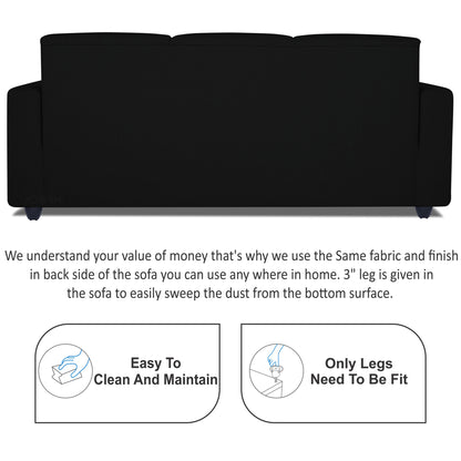 Adorn India Monteno Modular Sofa Set (Black)