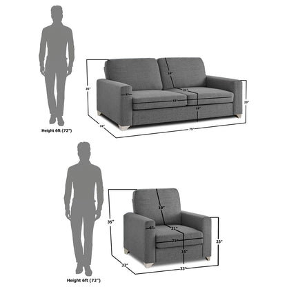Adorn India Straight line 3+1+1 Seater Sofa Set(New Grey)