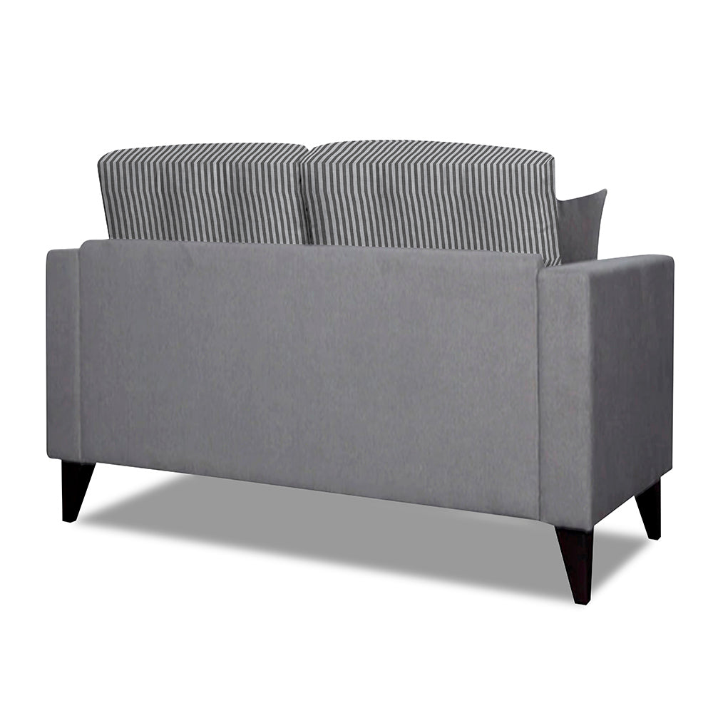 Adorn India Hector Stripes 2 Seater Sofa (Grey) Martin Plus (3 Year Warranty)