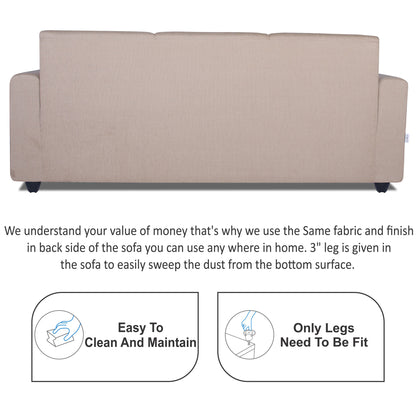 Adorn India Monteno 3 Seater Sofa (Beige) (3 Year Warranty)