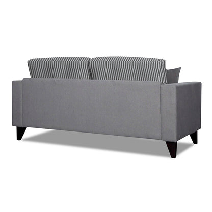 Adorn India Hector Stripes 3 Seater Sofa (Grey) Martin Plus (3 Year Warranty)