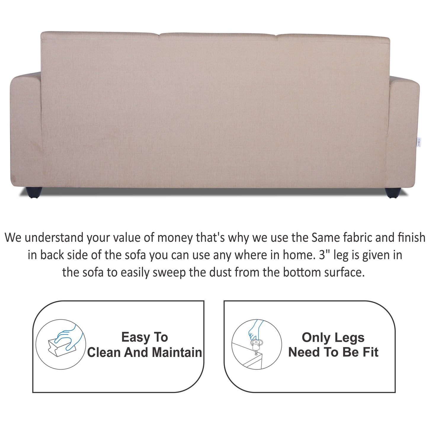 Adorn India Monteno 3-1-1 5 Seater Sofa Set (Beige) (3 Year Warranty)