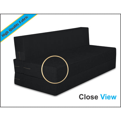 Adorn India Easy 3 Seater Sofa Cum Bed Floral '5 x 6' (Black)(1 Year Warranty)