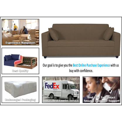 Adorn India Rio Decent 3-1-1 5 Seater Sofa Set (Brown) (3 Year Warranty)