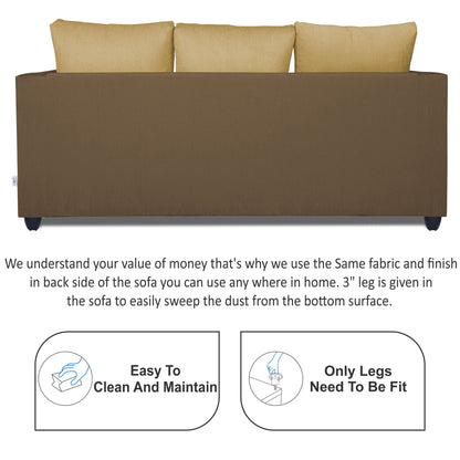 Adorn India Zink Straight Line 3-1-1 5 Seater Sofa Set (Brown & Beige)