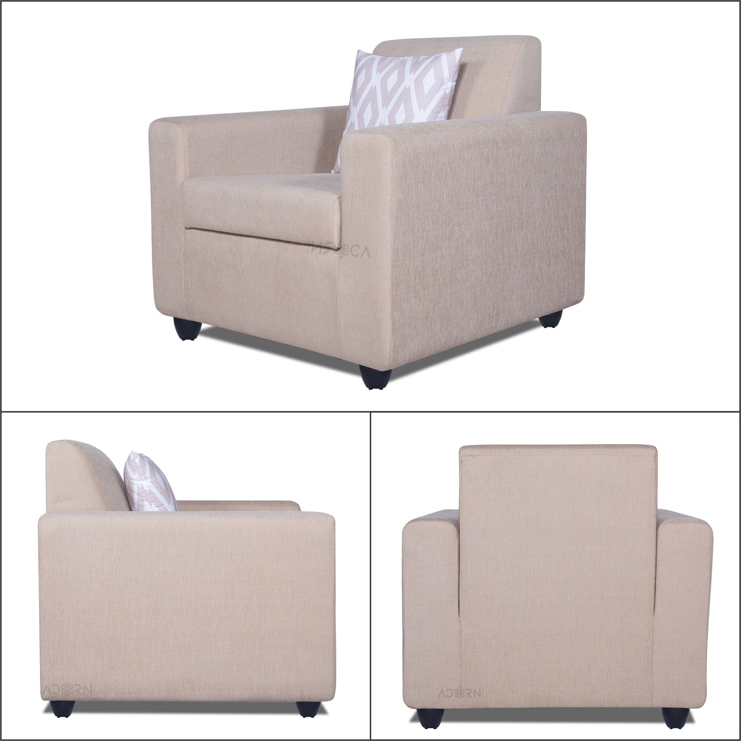 Adorn India Monteno 3-1-1 5 Seater Sofa Set (Beige) (3 Year Warranty)
