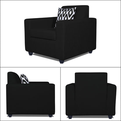 Adorn India Monteno 3-1-1 5 Seater Sofa Set (Black) (3 Year Warranty)