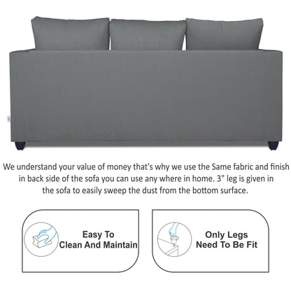 Adorn India Zink Straight Line 3-1-1 5 Seater Sofa Set (Grey)
