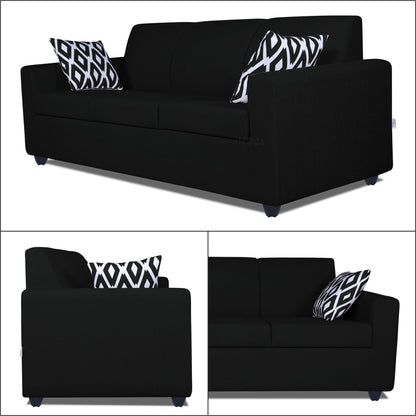 Adorn India Monteno 3-1-1 5 Seater Sofa Set (Black) (3 Year Warranty)