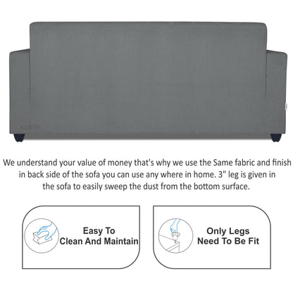 Adorn India Rio Decent 3 Seater Sofa(Grey) (3 Year Warranty)