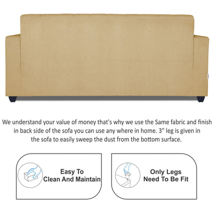 Adorn India Rio Highback 3+1+1 5 Seater Sofa Set (Beige) (3 Year Warranty)