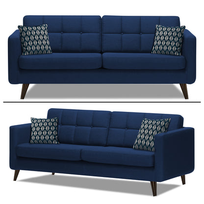 Adorn India Chilly 6 Seater 3+2+1 Fabric Sofa Set (Blue) (3 Year Warranty)
