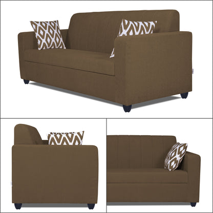 Adorn India Rio HighBack 3+1+1 5 Seater Sofa Set (Brown) (3 Year Warranty)
