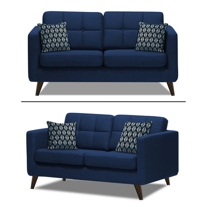Adorn India Chilly 5 Seater 3+2 Fabric Sofa Set (Blue) (3 Year Warranty)