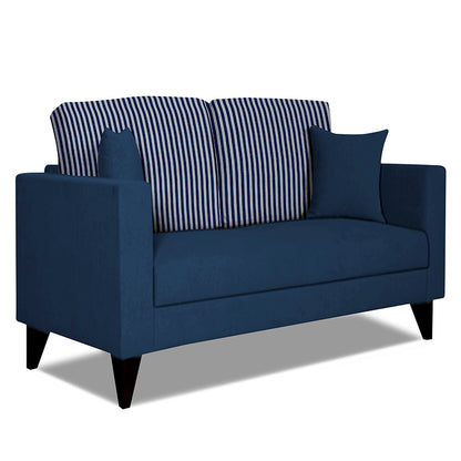 Adorn India Hector Stripes 2 Seater Sofa (Blue) Martin Plus (3 Year Warranty)